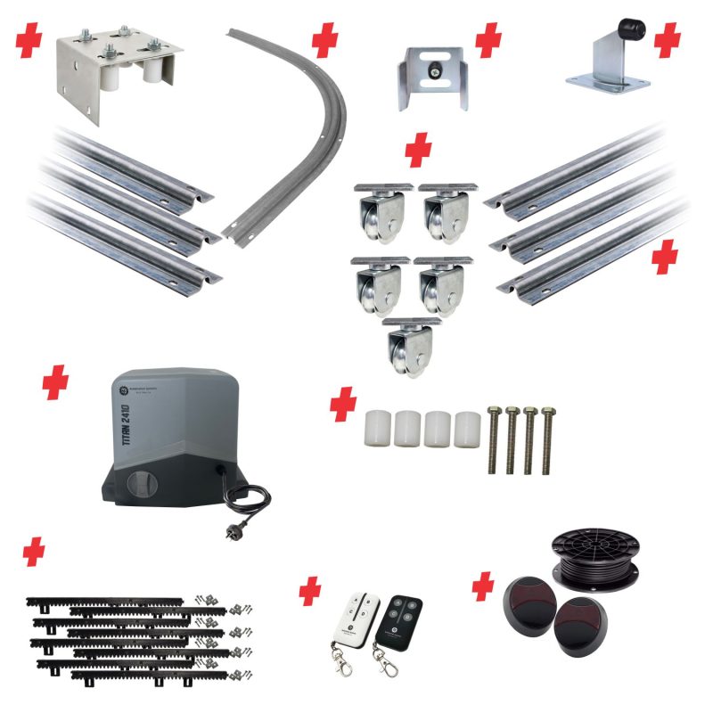 Complete Sectional Turning Sliding Gate Hardware Kits Alpha