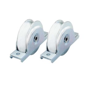 Pair Of 100mm Internal Recessed Mount Dual Bearing Sliding Gate Wheel Made In Italy