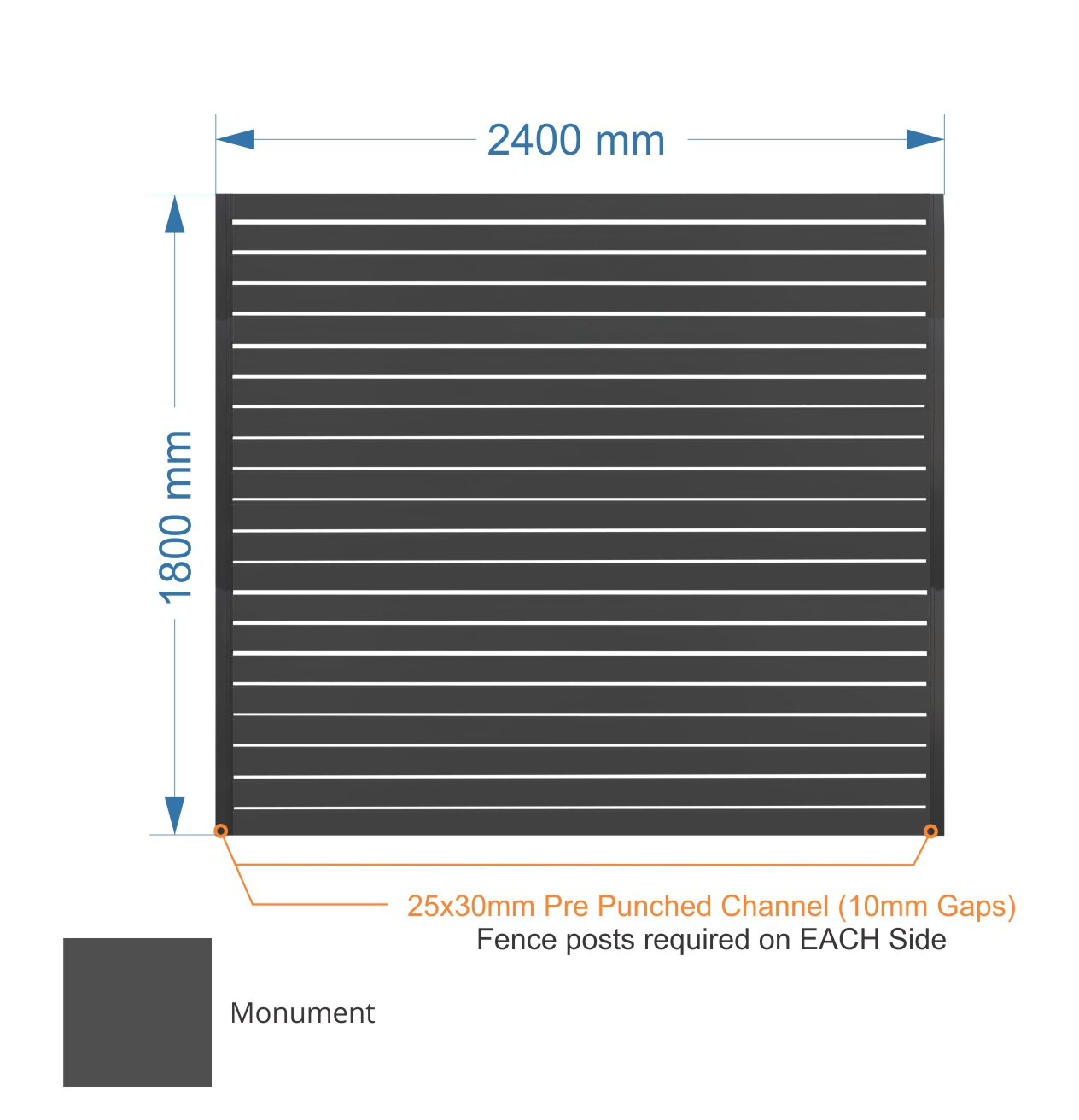 Aluminium Slat Fence Dimensions