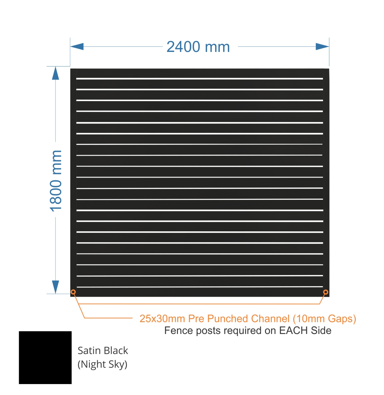 Aluminium Slat Fence Dimensions