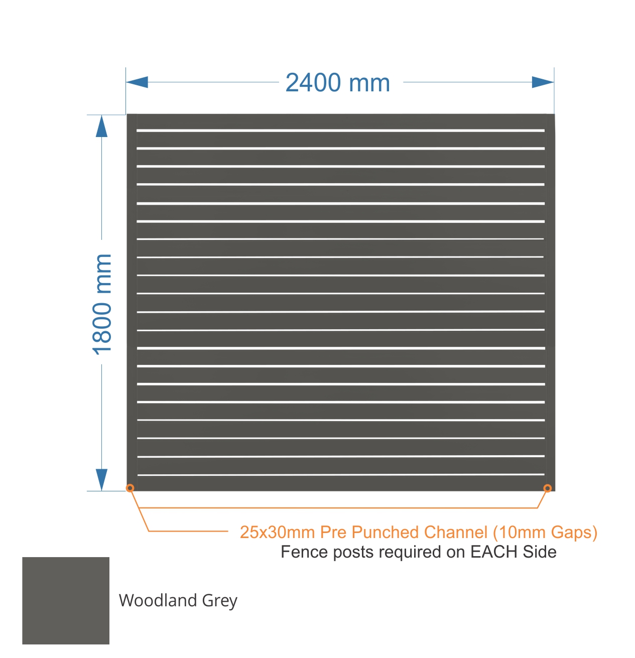 Aluminium Slat Fence Dimensions