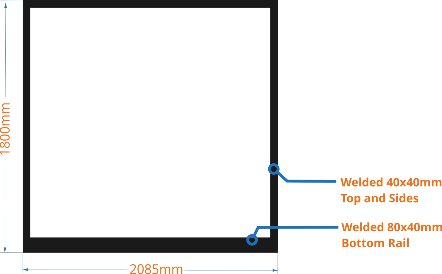 driveway gate for cladding measurements