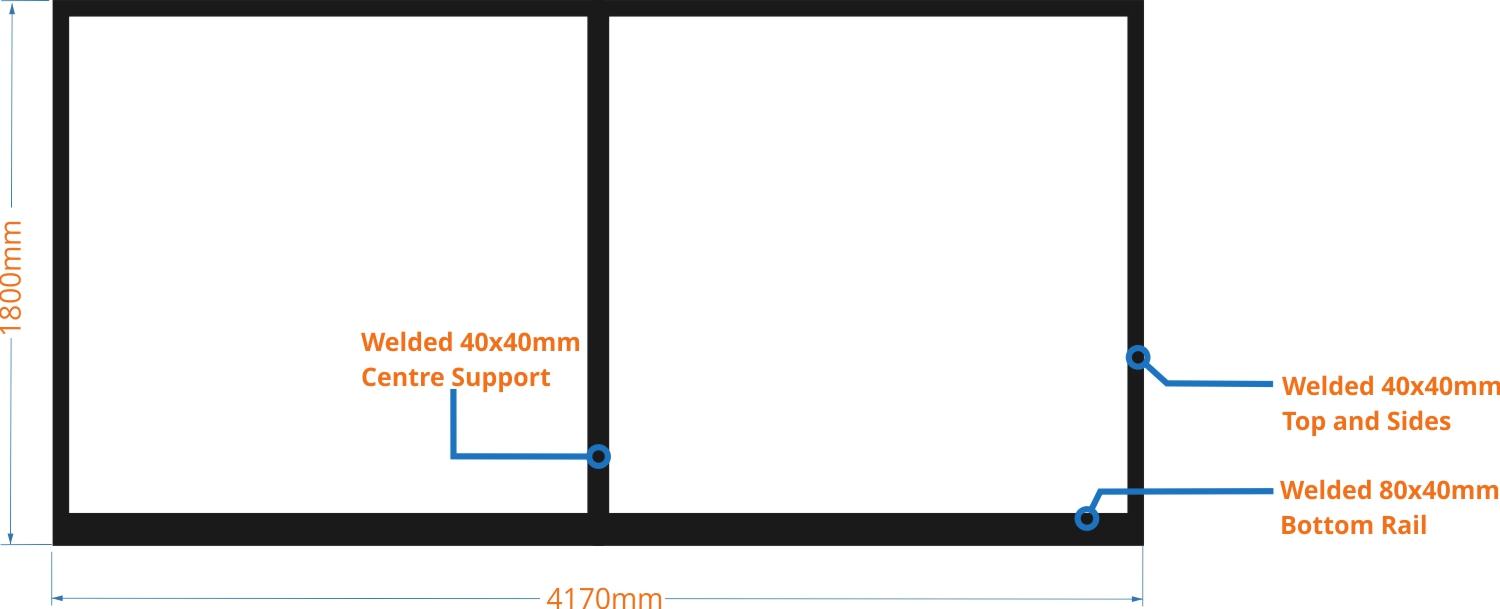 driveway gate for cladding measurements