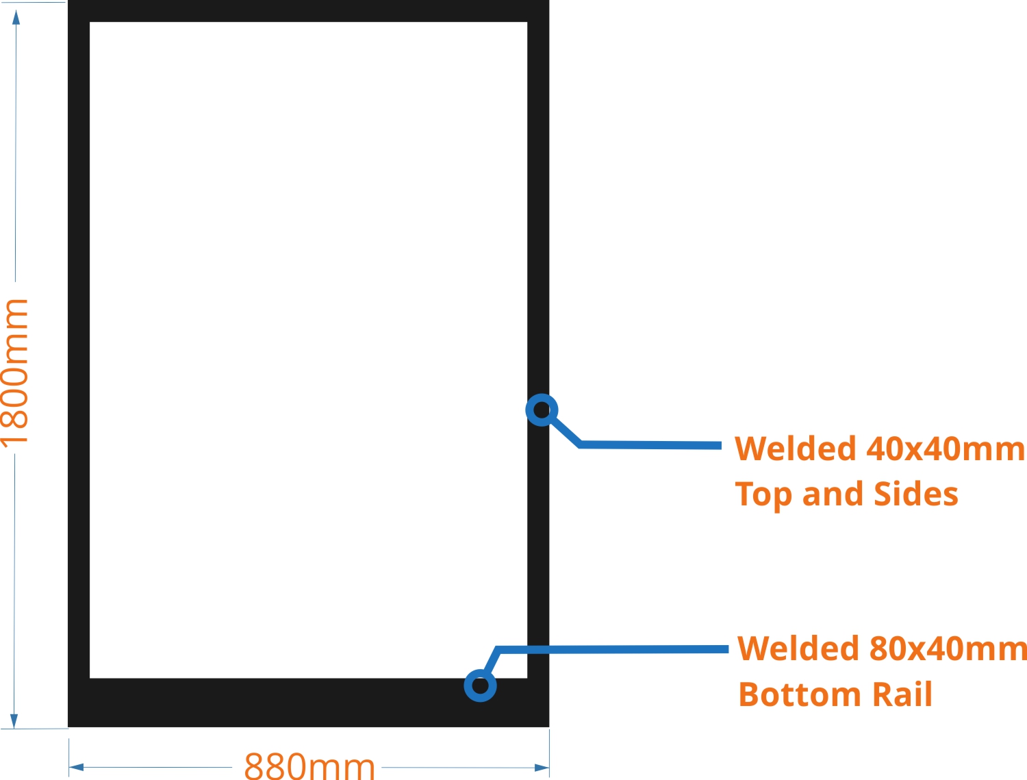 driveway gate for cladding measurements