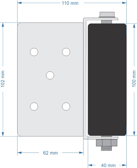 independent 100mm black nylon sliding gate top roller 