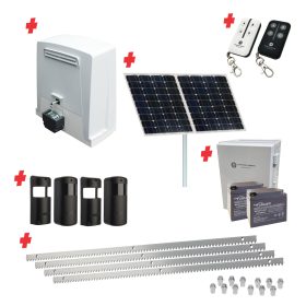 Super Duty COMMERCIAL GRADE  Automatic Sliding Gate With BKV1500 Solar Powered Sliding Gate Motor Kit (1500G/20M MAX)