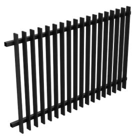 Aluminium Blade Fence Panel 2400mm x 1500mm (Satin Black/Night Sky) - Cut to width during install