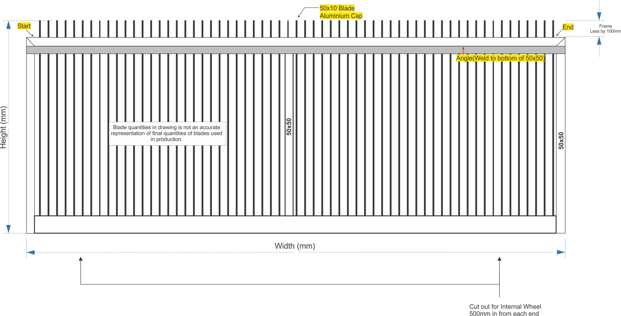 Sliding Gate technical drawing