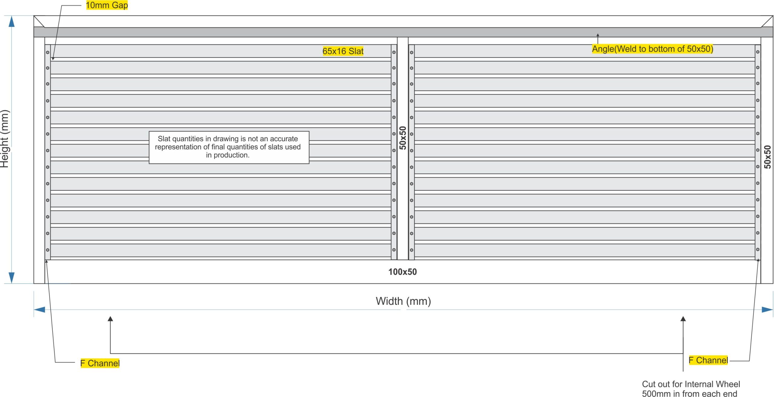 Sliding Gate technical drawing