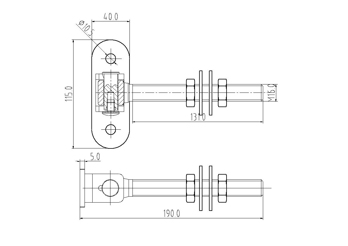 adjustable bolt through swing gate hinge