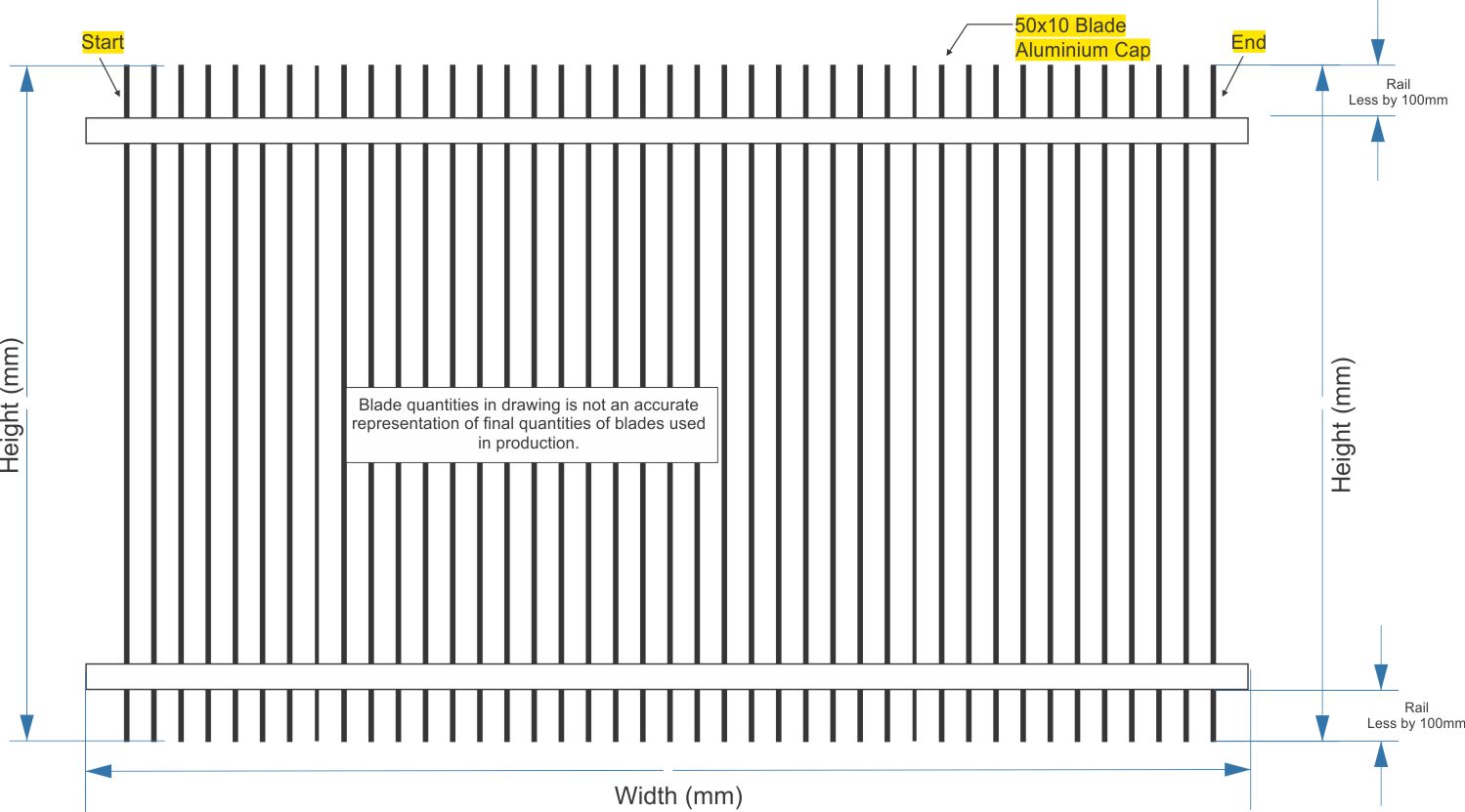 Sliding Gate technical drawing