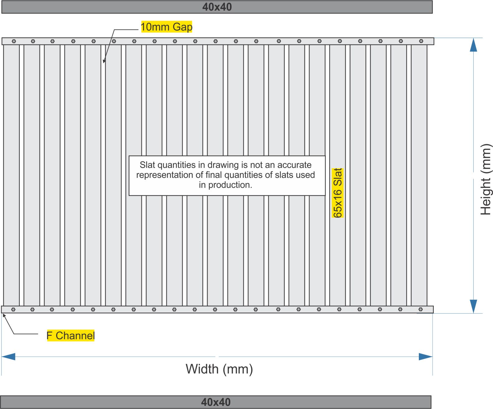 Sliding Gate technical drawing